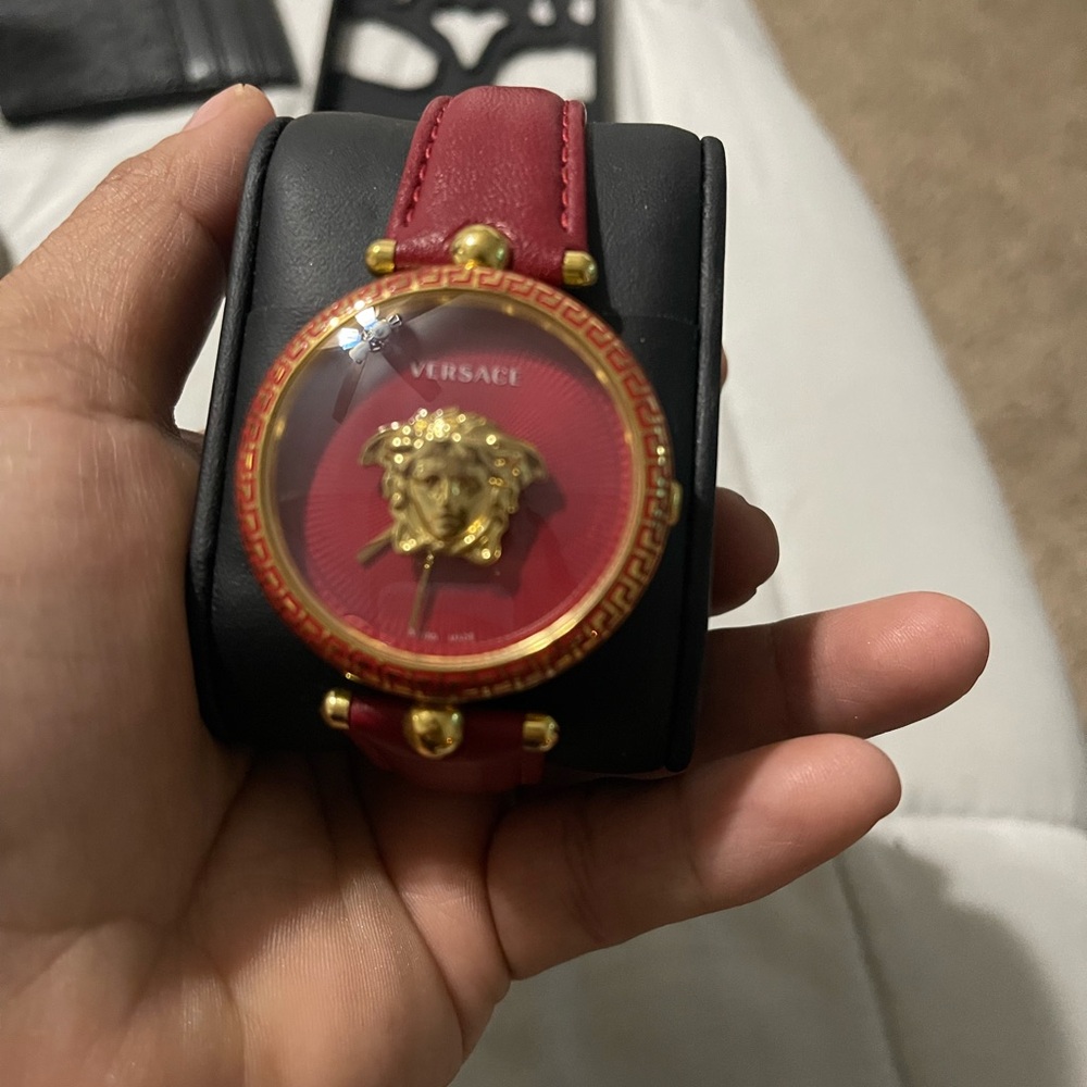 Versace Red and Gold Medusa Watch
